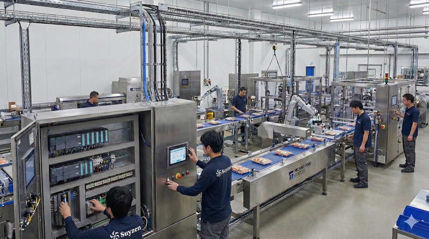 食品機械設備の保全作業の様子